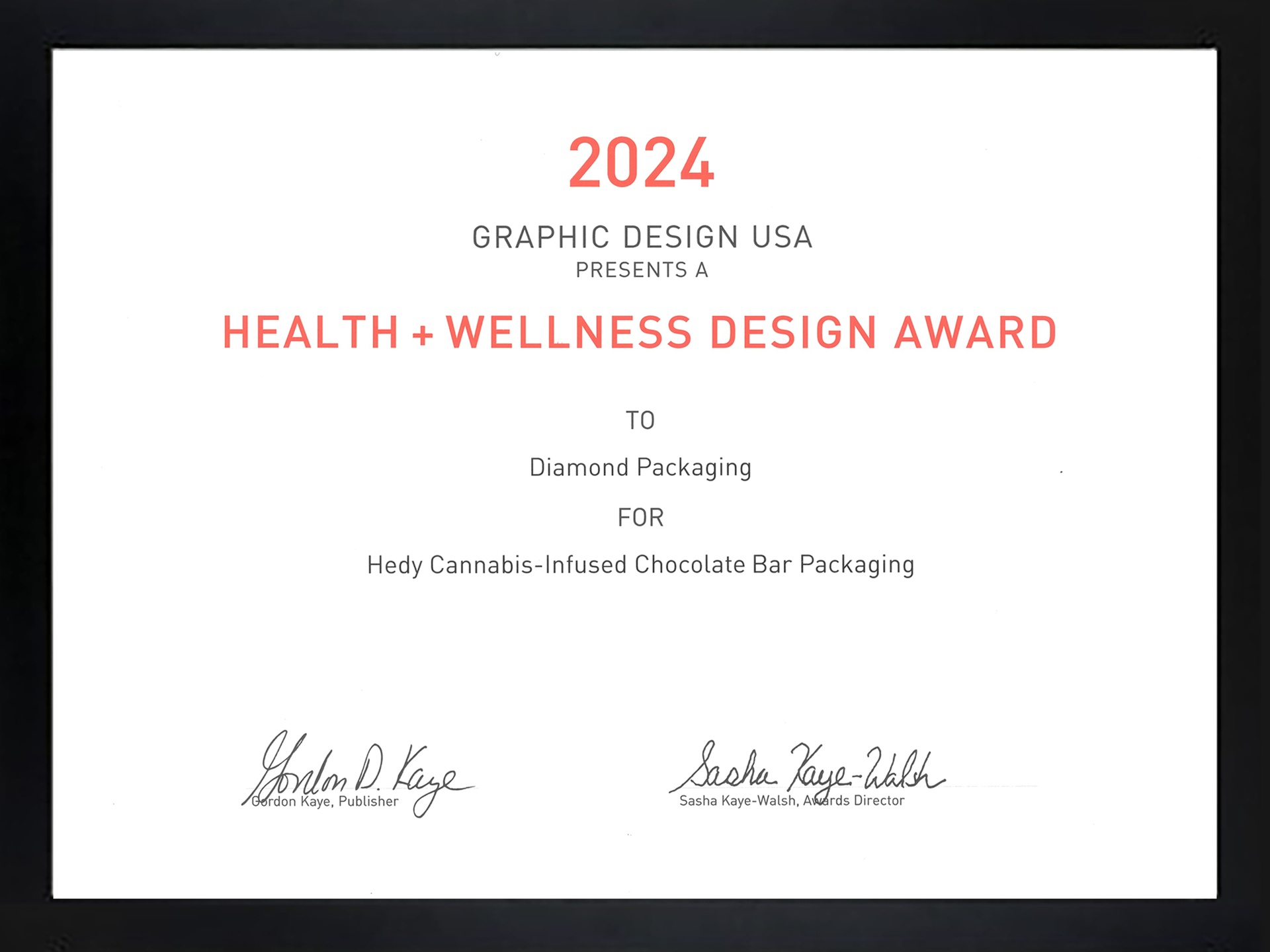 GDUSA Health + Wellness Design Award™ (2024 certificate)